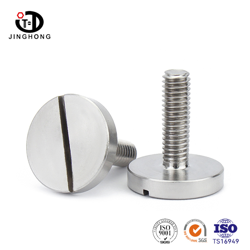 Śruba z łbem płaskim i łbem okrągłym z rowkiem